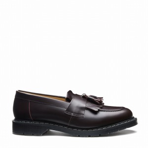Men Solovair Cordovan Tassel Loafers Burgundy | S0-1022-COR-G-030
