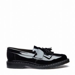 Men Solovair Patent Tassel Loafers Black | S0-1022-BK-PT-G-030