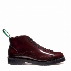 Men Solovair Rub-Off Monkey Boots Burgundy | S7-116-BUR-G-030
