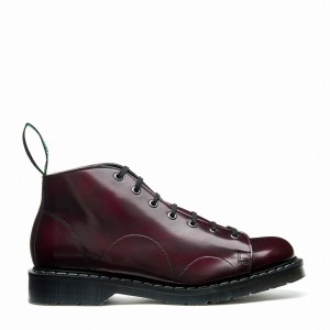 Men Solovair Rub-Off Vegan Hi-Shine Monkey Boots Red | VS7-116-CR-RO-VEG-G-030