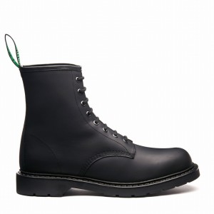 Women Solovair Greasy Shearling Lined 8 Eye Derby Boots Black | LS8-551-BG-SHE-B-050
