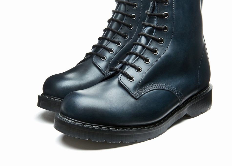 Men Solovair Gaucho 8 Eye Derby Boots Navy | S8-551-CH-BL-G-030