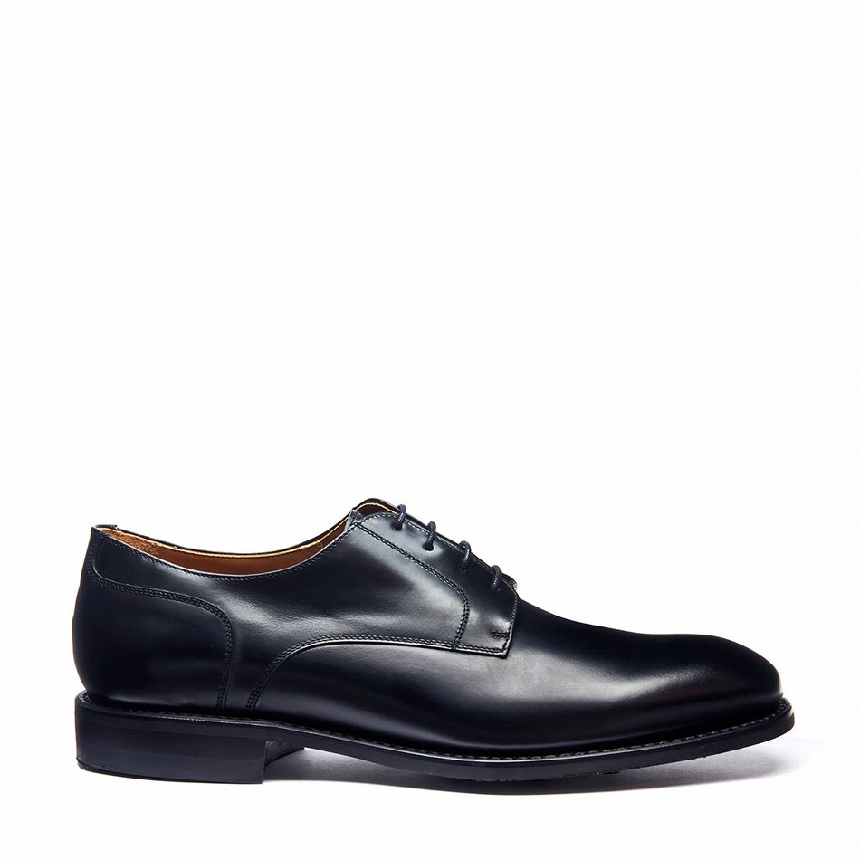 Men Solovair Hi-Shine 4 Eye Gibson Shoes Black | 380-115-060