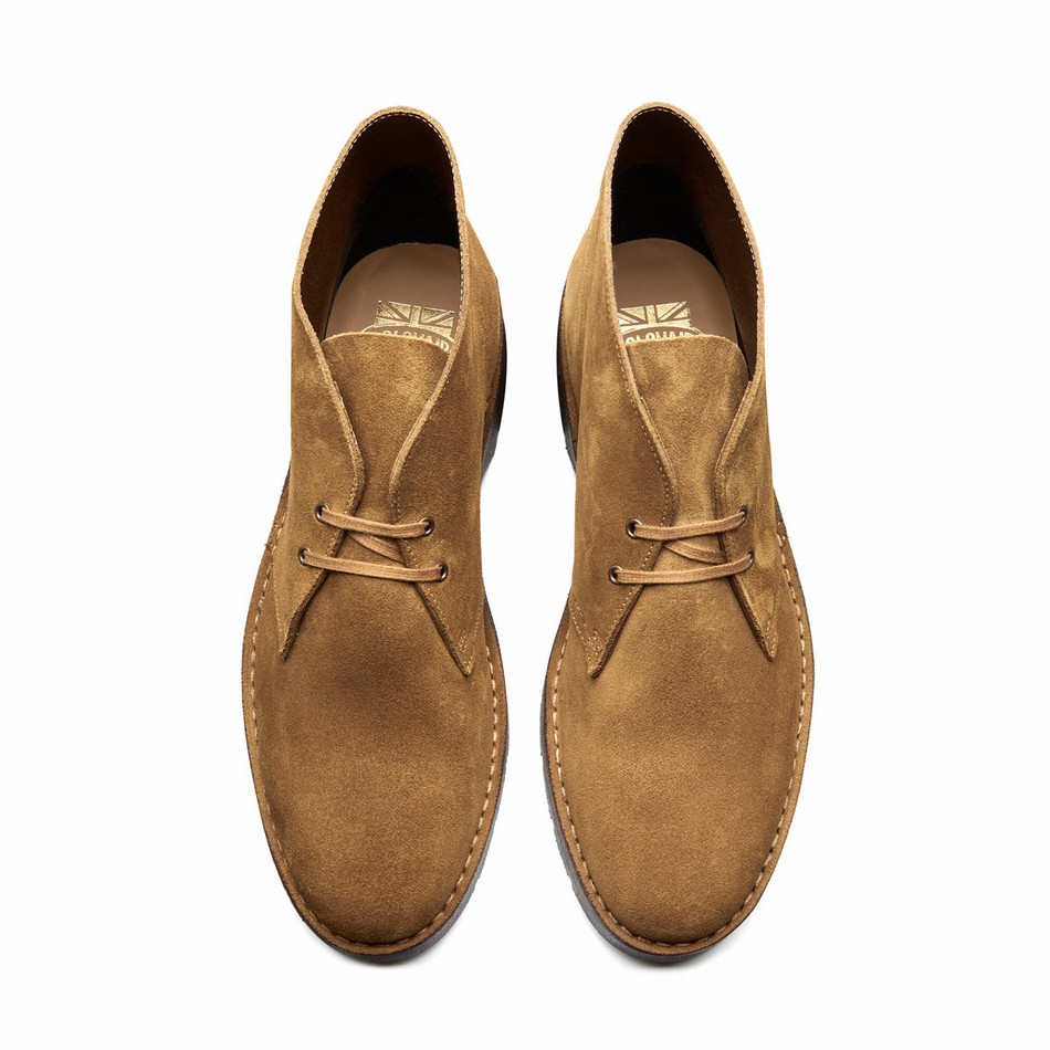Men Solovair Suede Chukka Boots Brown | 103-374-060
