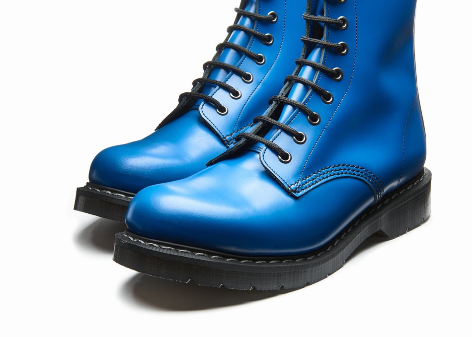 Women Solovair 8 Eye Derby Boots Blue | S8-551-BL-EL-G-075