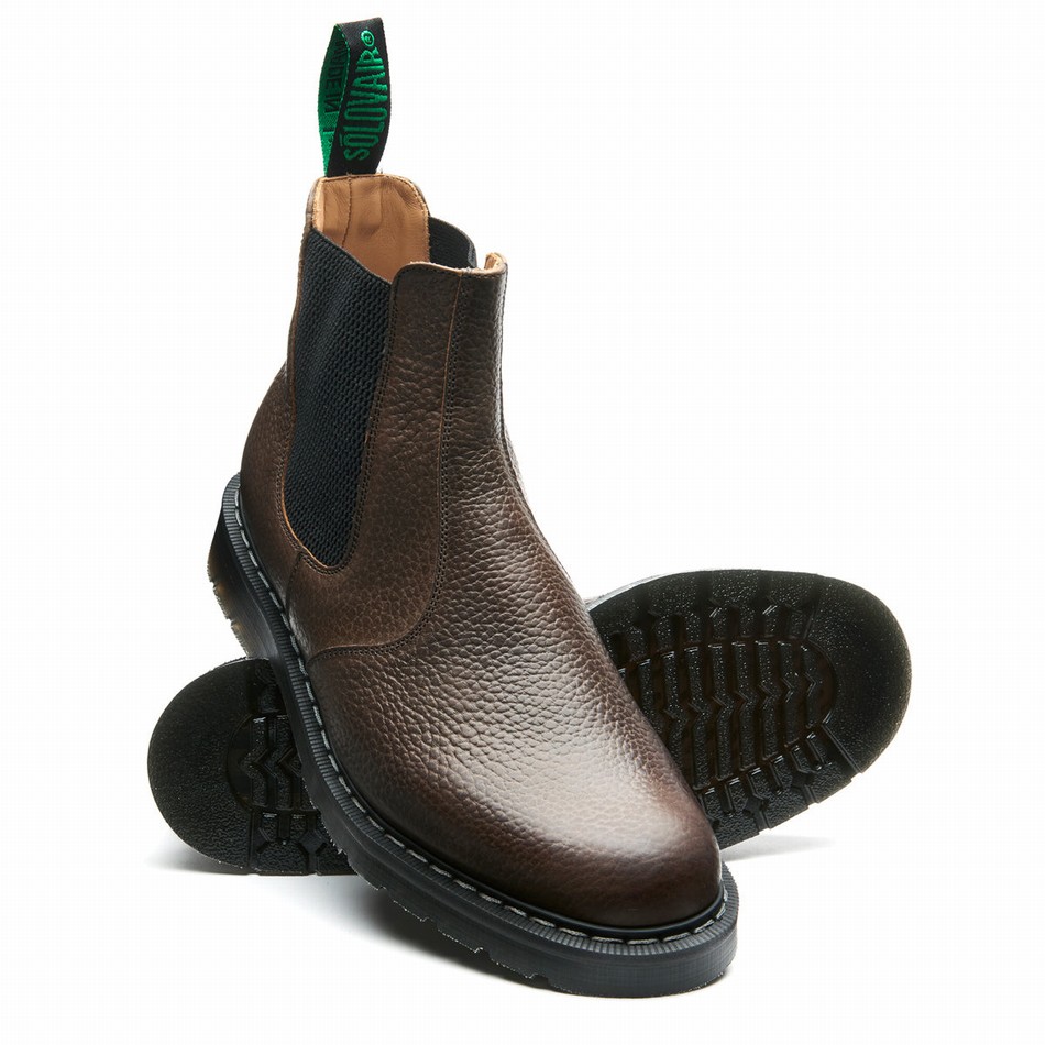 Women Solovair Gaucho Brown Grain Dealer Boots Brown | S0-900-CH-SoftG-G-030