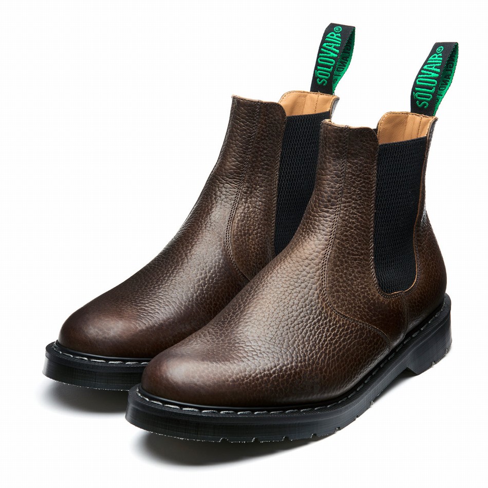 Women Solovair Gaucho Brown Grain Dealer Boots Brown | S0-900-CH-SoftG-G-030