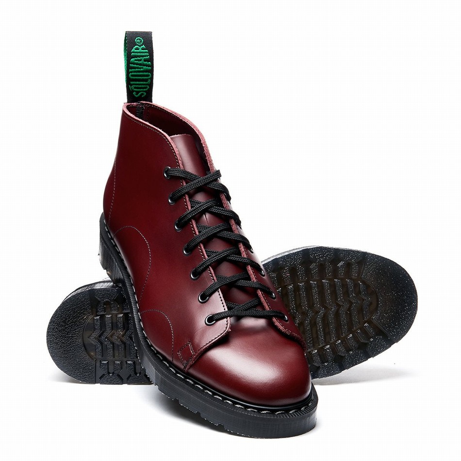 Women Solovair Hi-Shine Monkey Boots Red | S7-116-OX-G-030