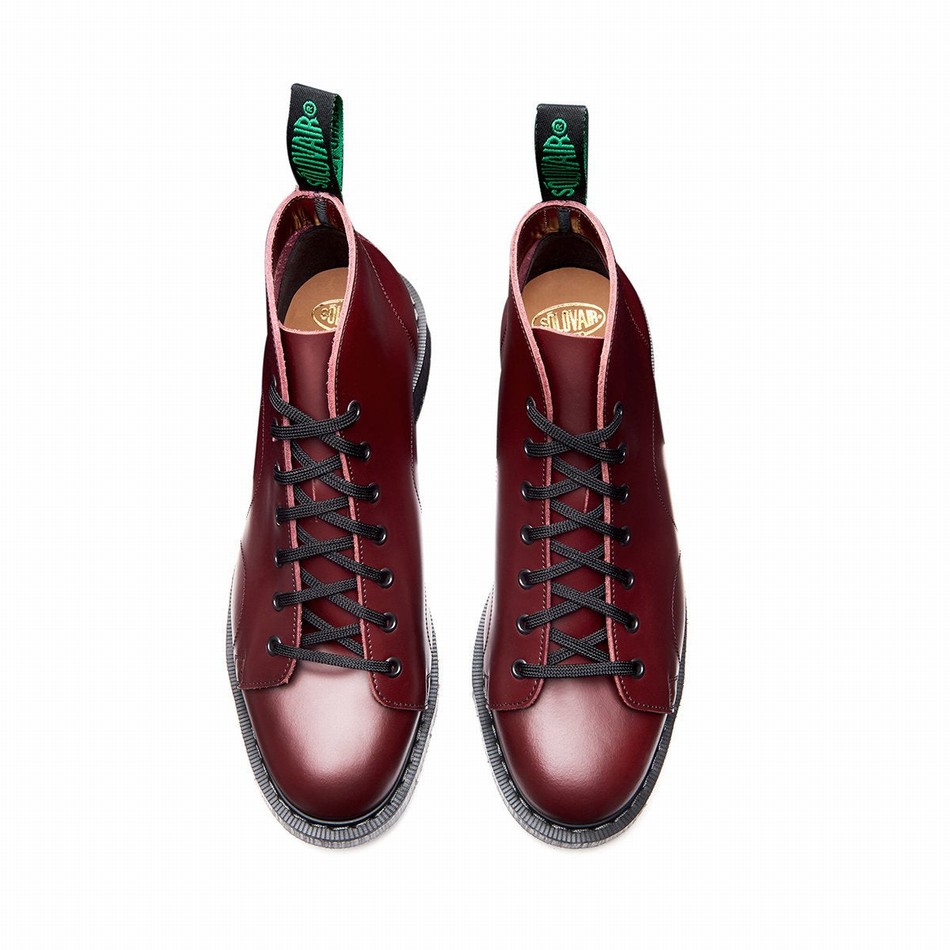 Women Solovair Hi-Shine Monkey Boots Red | S7-116-OX-G-030